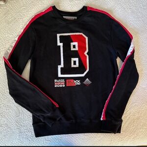 Black Pyramid Crewneck Sweatshirt Men's Black Res "B" Logo Streetwear Medium